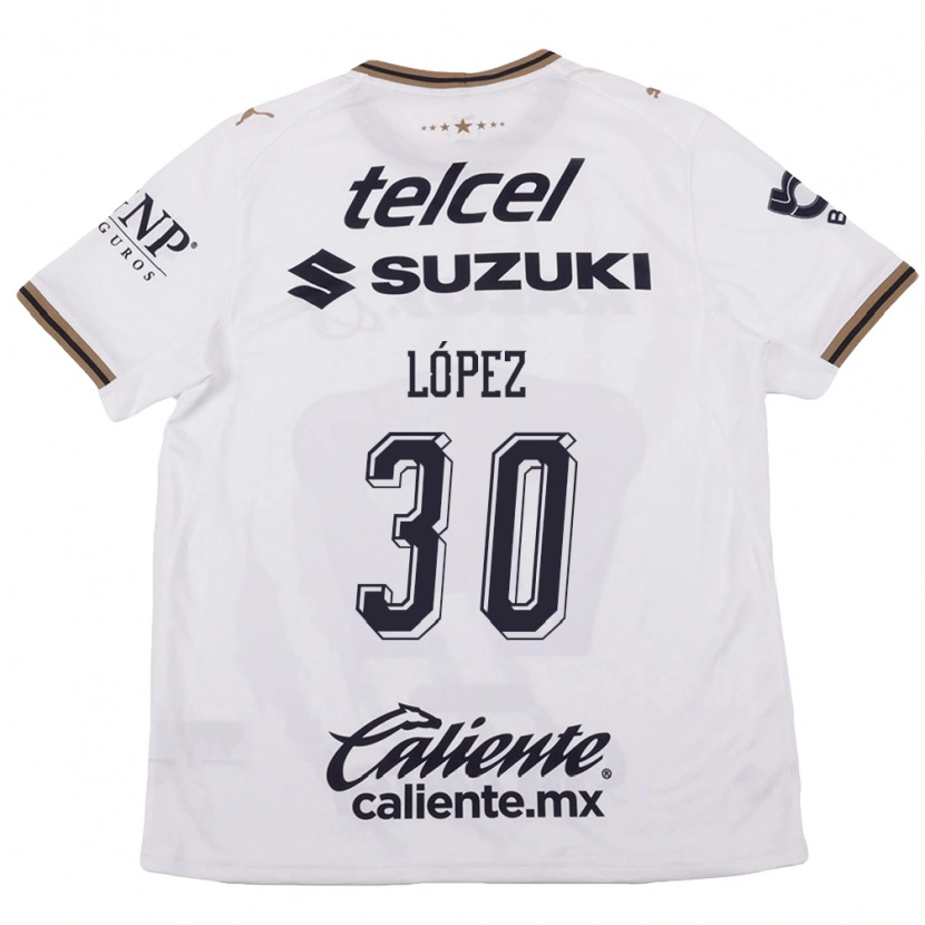 Danxen Uomo Maglia Santiago López #30 Bianco Nero Marrone Kit Gara Away 2026/27 Maglietta