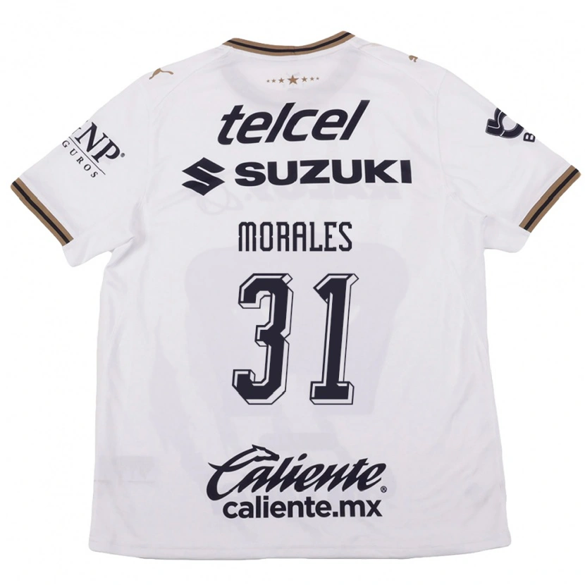Danxen Uomo Maglia Robert Morales #31 Bianco Nero Marrone Kit Gara Away 2026/27 Maglietta