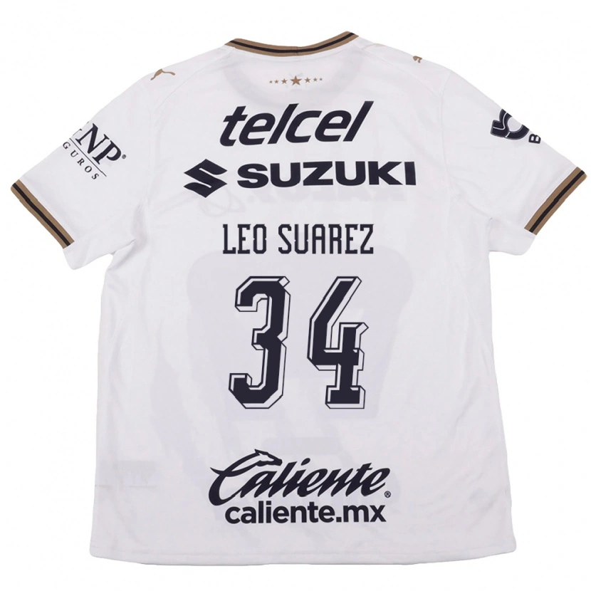 Danxen Uomo Maglia Leo Suárez #34 Bianco Nero Marrone Kit Gara Away 2026/27 Maglietta