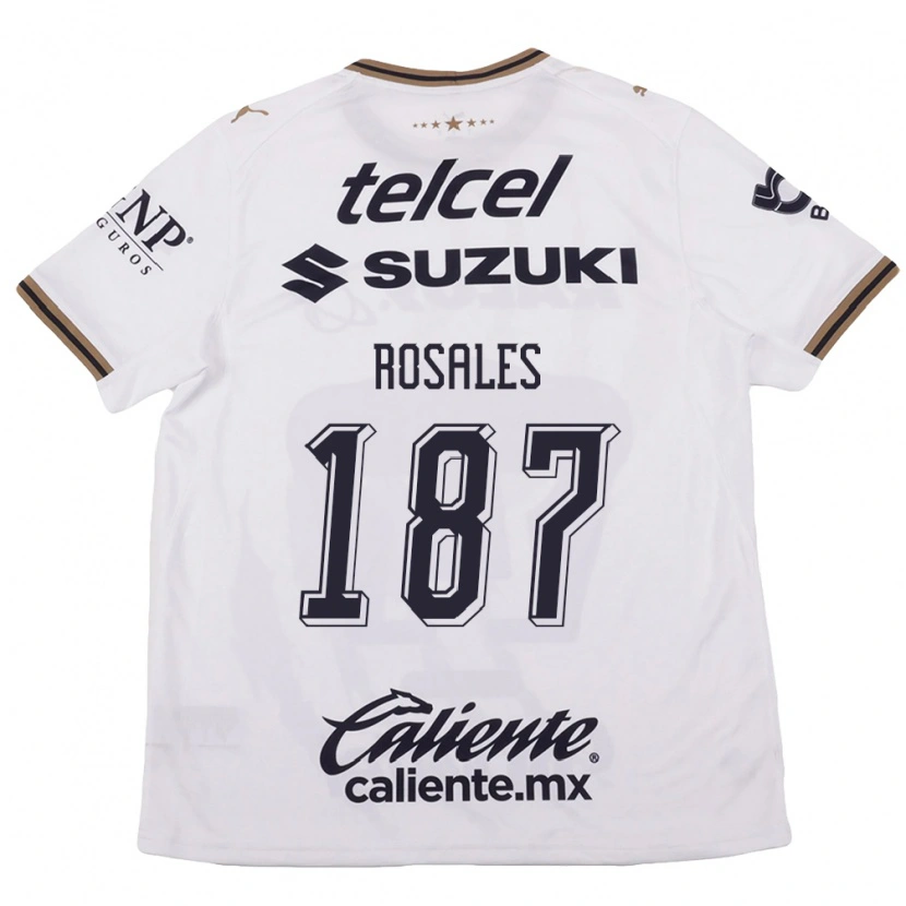 Danxen Uomo Maglia Alonso Rosales #187 Bianco Nero Marrone Kit Gara Away 2026/27 Maglietta