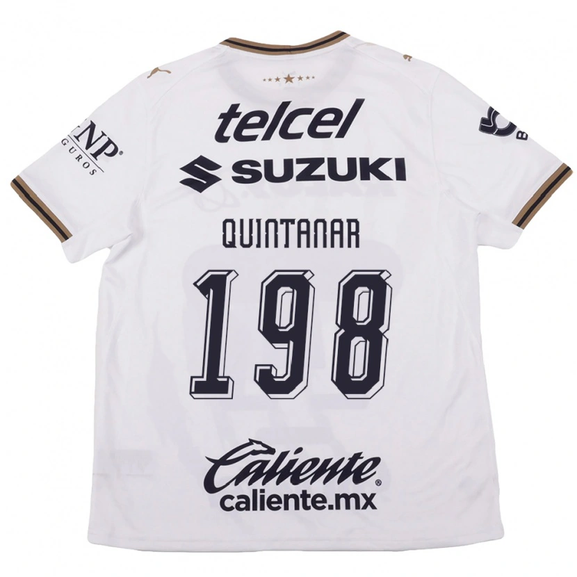 Danxen Uomo Maglia Edgar Quintanar #198 Bianco Nero Marrone Kit Gara Away 2026/27 Maglietta