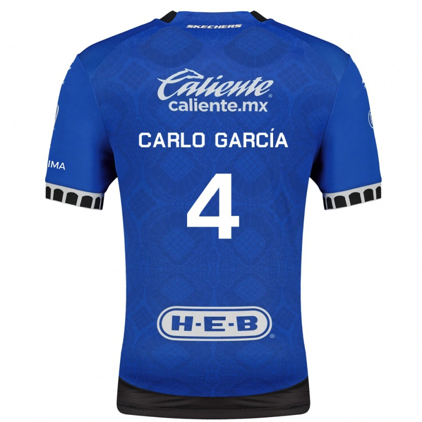 Danxen Uomo Maglia Carlo García #4 Blu Reale Bianco Nero Kit Gara Away 2026/27 Maglietta