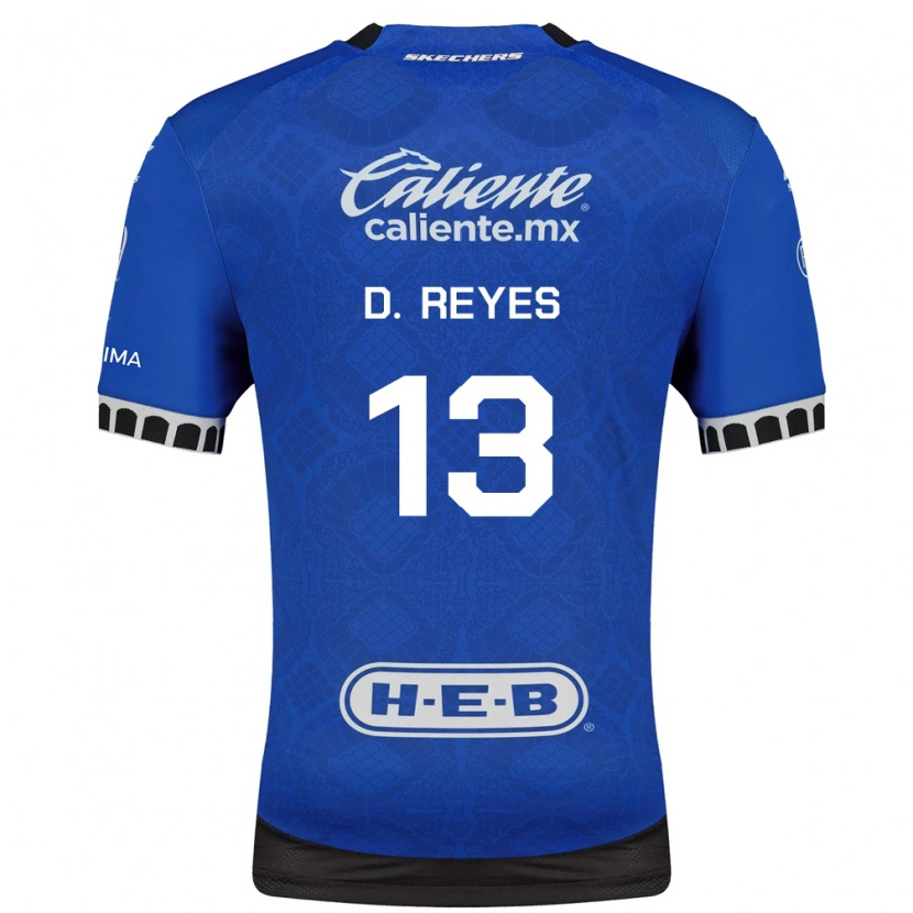 Danxen Uomo Maglia Diego Reyes #13 Blu Reale Bianco Nero Kit Gara Away 2026/27 Maglietta