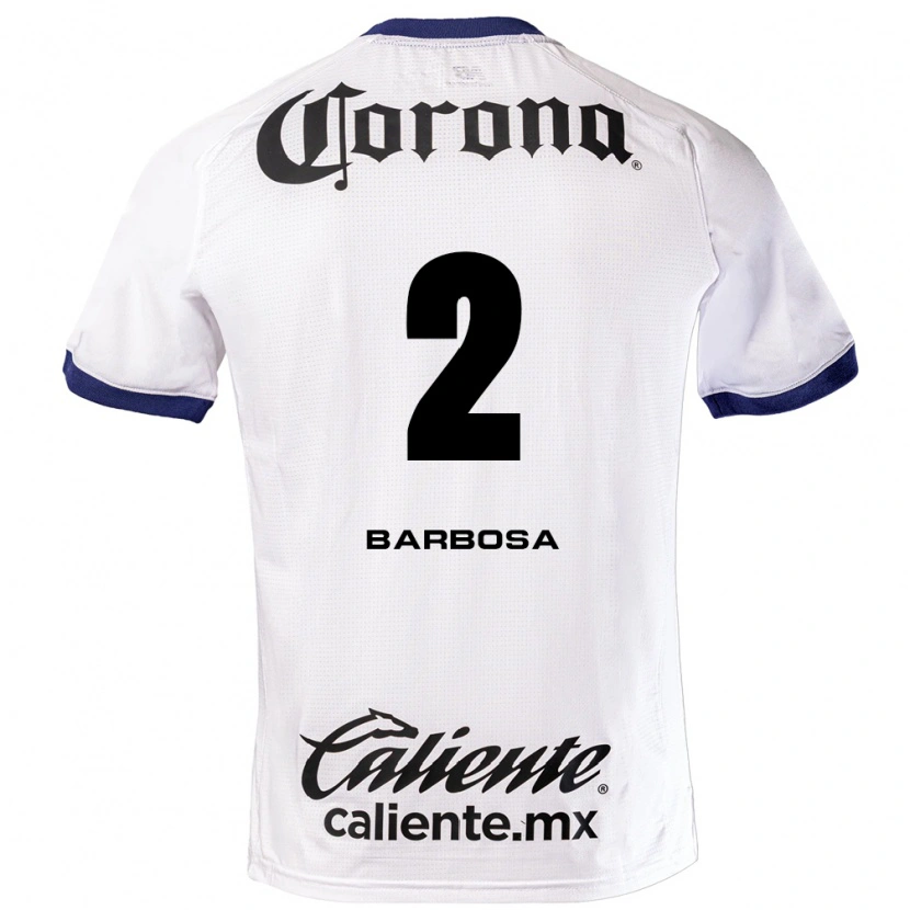 Danxen Uomo Maglia Diego Barbosa #2 Bianco Blu Nero Kit Gara Away 2026/27 Maglietta