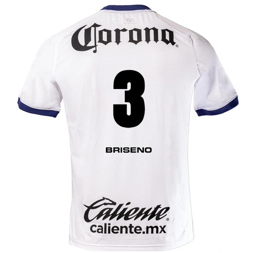 Danxen Uomo Maglia Antonio Briseño #3 Bianco Blu Nero Kit Gara Away 2026/27 Maglietta