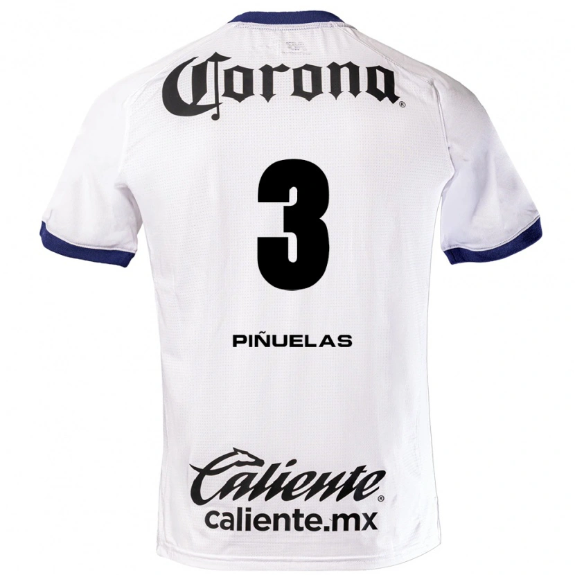 Danxen Uomo Maglia Fernando Piñuelas #3 Bianco Blu Nero Kit Gara Away 2026/27 Maglietta