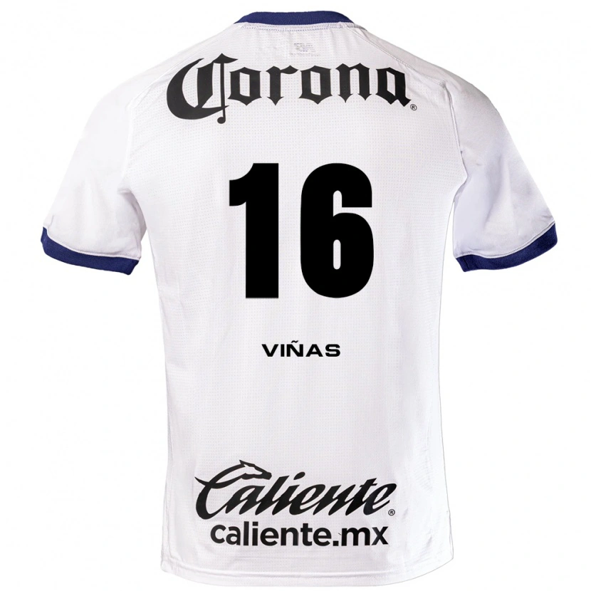 Danxen Uomo Maglia Federico Viñas #16 Bianco Blu Nero Kit Gara Away 2026/27 Maglietta