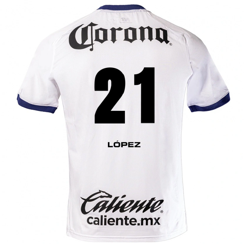 Danxen Uomo Maglia Iván López #21 Bianco Blu Nero Kit Gara Away 2026/27 Maglietta