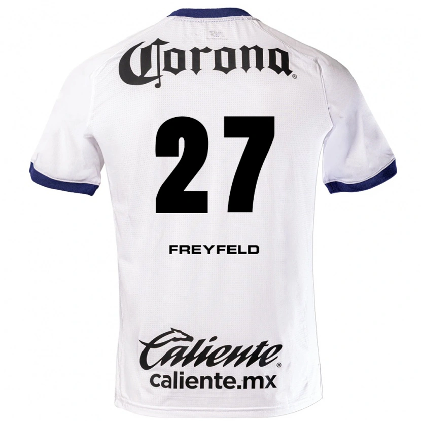 Danxen Uomo Maglia Emiliano Freyfeld #27 Bianco Blu Nero Kit Gara Away 2026/27 Maglietta