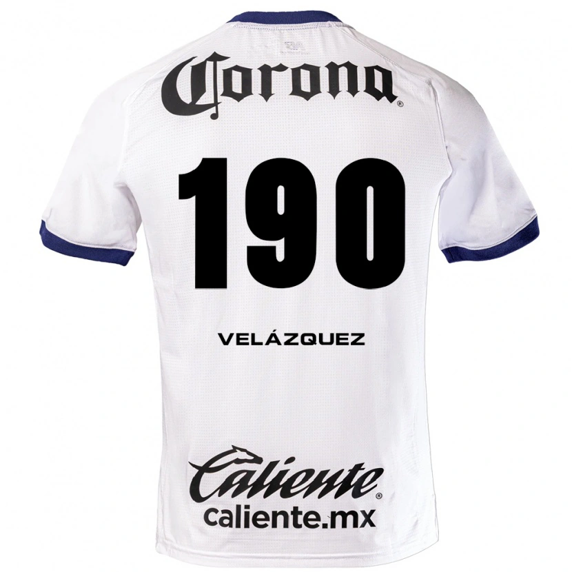 Danxen Uomo Maglia Héber Velázquez #190 Bianco Blu Nero Kit Gara Away 2026/27 Maglietta