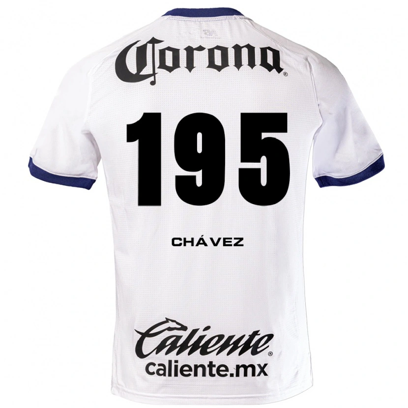 Danxen Uomo Maglia Ángel Chávez #195 Bianco Blu Nero Kit Gara Away 2026/27 Maglietta