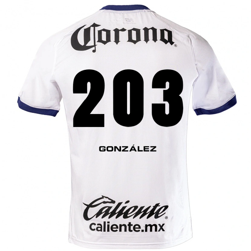 Danxen Uomo Maglia Luis González #203 Bianco Blu Nero Kit Gara Away 2026/27 Maglietta