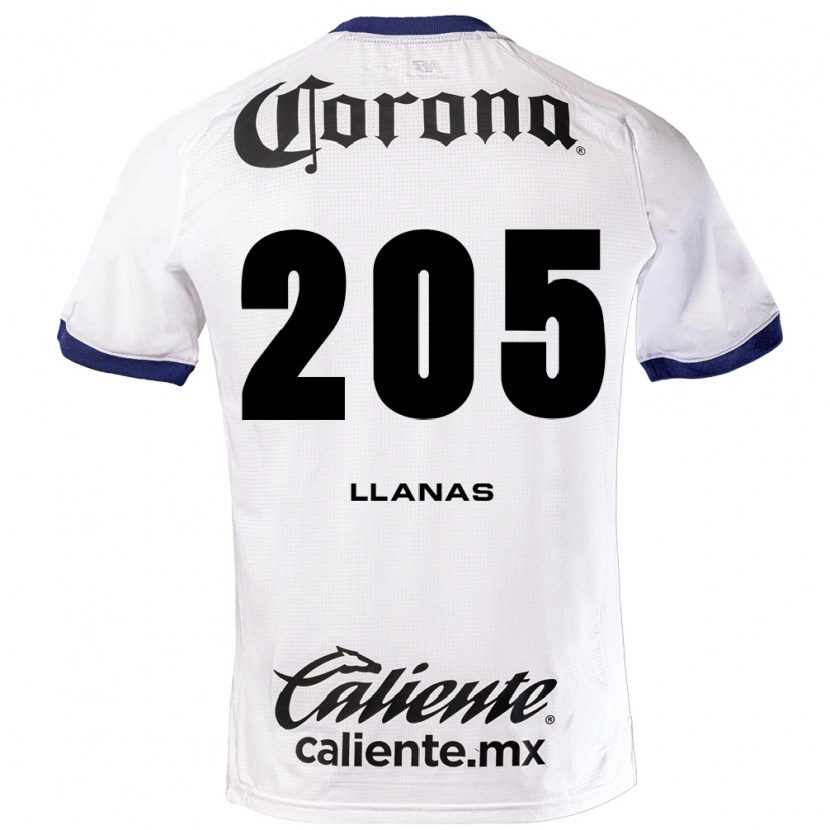 Danxen Uomo Maglia Emmanuel Llanas #205 Bianco Blu Nero Kit Gara Away 2026/27 Maglietta