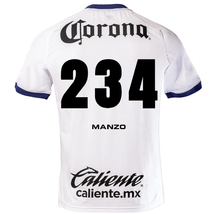 Danxen Uomo Maglia Sergio Manzo #234 Bianco Blu Nero Kit Gara Away 2026/27 Maglietta