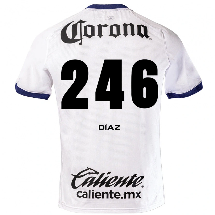 Danxen Uomo Maglia César Díaz #246 Bianco Blu Nero Kit Gara Away 2026/27 Maglietta