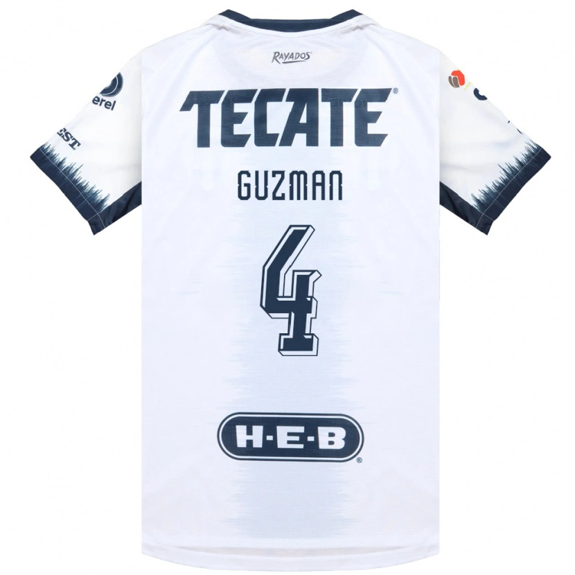 Danxen Uomo Maglia Víctor Guzmán #4 Bianco Bluinchiostro Rosso Kit Gara Away 2026/27 Maglietta