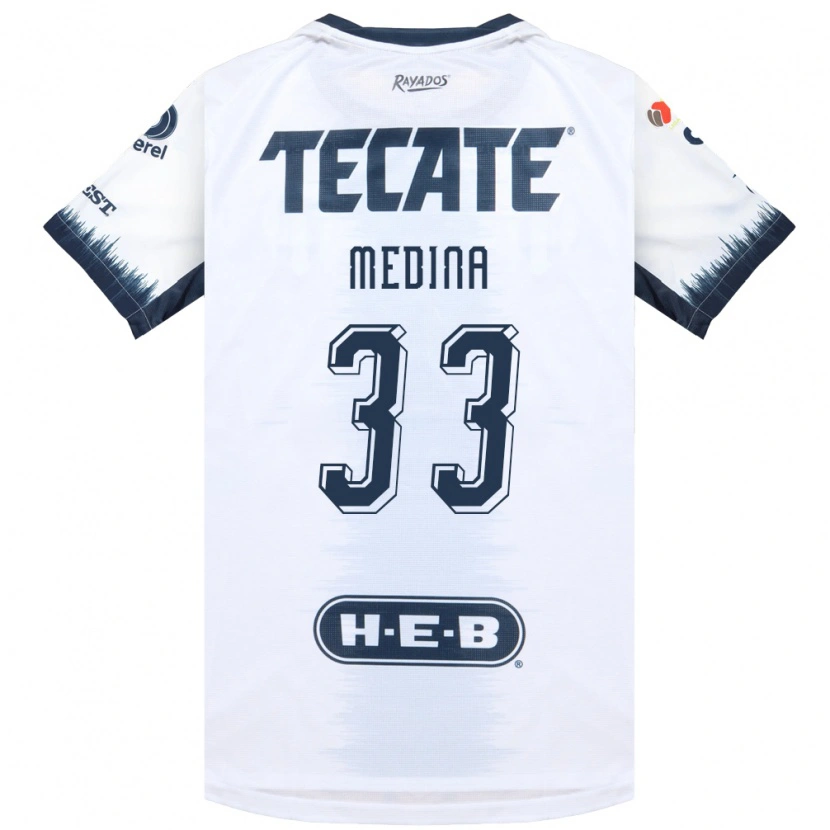 Danxen Uomo Maglia Stefan Medina #33 Bianco Bluinchiostro Rosso Kit Gara Away 2026/27 Maglietta