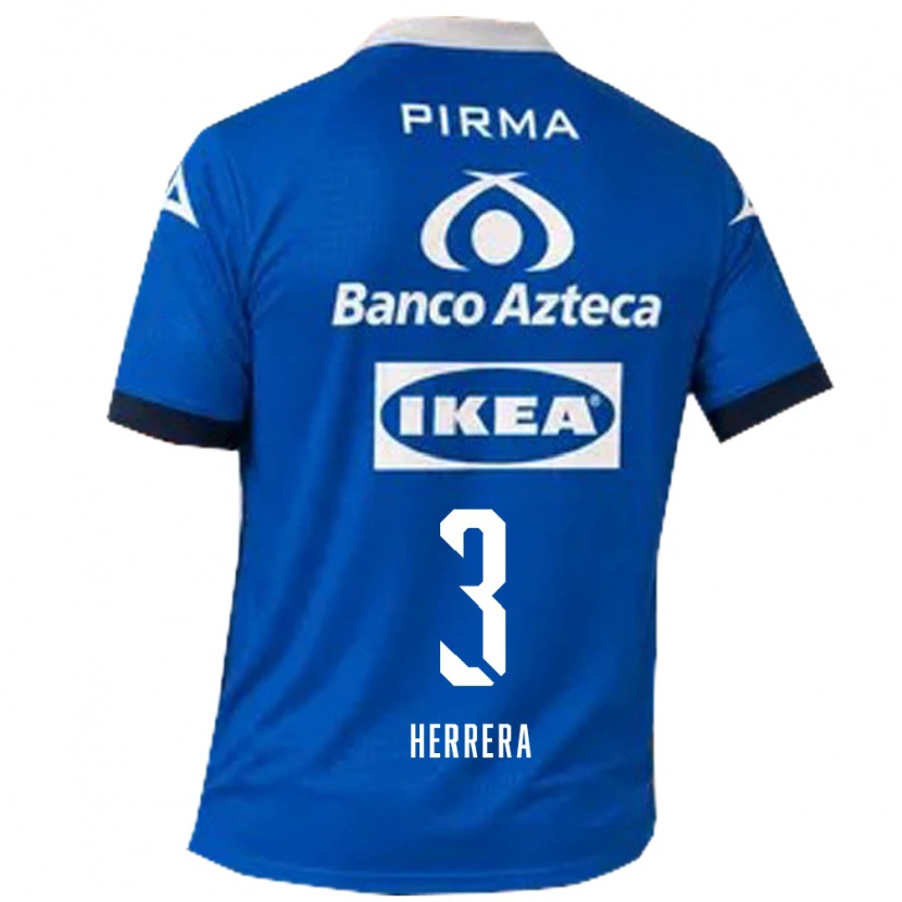 Danxen Uomo Maglia Alberto Herrera #3 Blu Bianco Kit Gara Away 2026/27 Maglietta