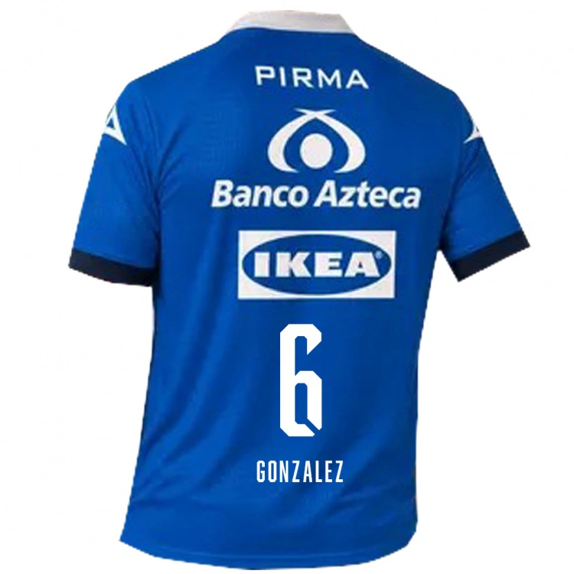 Danxen Uomo Maglia Pablo González #6 Blu Bianco Kit Gara Away 2026/27 Maglietta