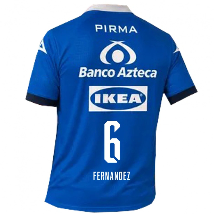 Danxen Uomo Maglia Liliana Fernández #6 Blu Bianco Kit Gara Away 2026/27 Maglietta