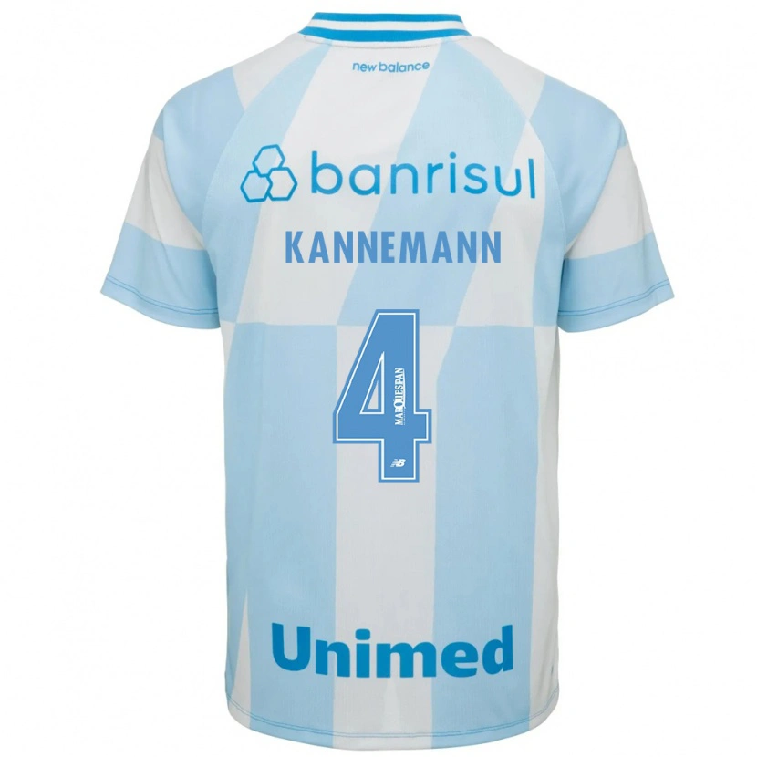 Danxen Uomo Maglia Walter Kannemann #4 Azzurro Chiaro Bianco Kit Gara Away 2026/27 Maglietta