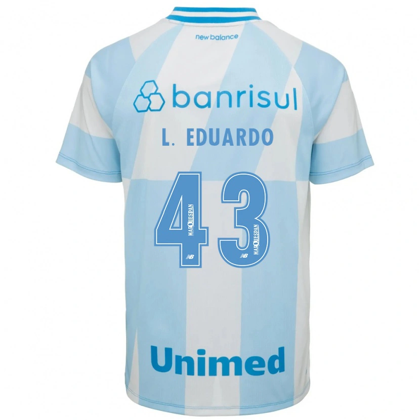 Danxen Uomo Maglia Luis Eduardo #43 Azzurro Chiaro Bianco Kit Gara Away 2026/27 Maglietta