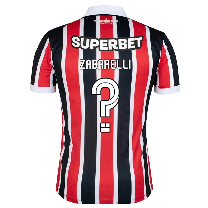 Danxen Uomo Maglia Gustavo Zabarelli #0 Rosso Bianco Nero Kit Gara Away 2026/27 Maglietta