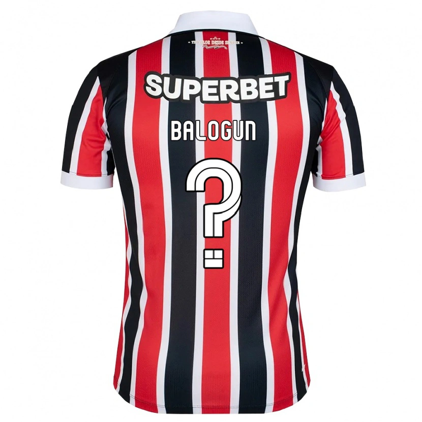 Danxen Uomo Maglia Azeez Balogun #0 Rosso Bianco Nero Kit Gara Away 2026/27 Maglietta