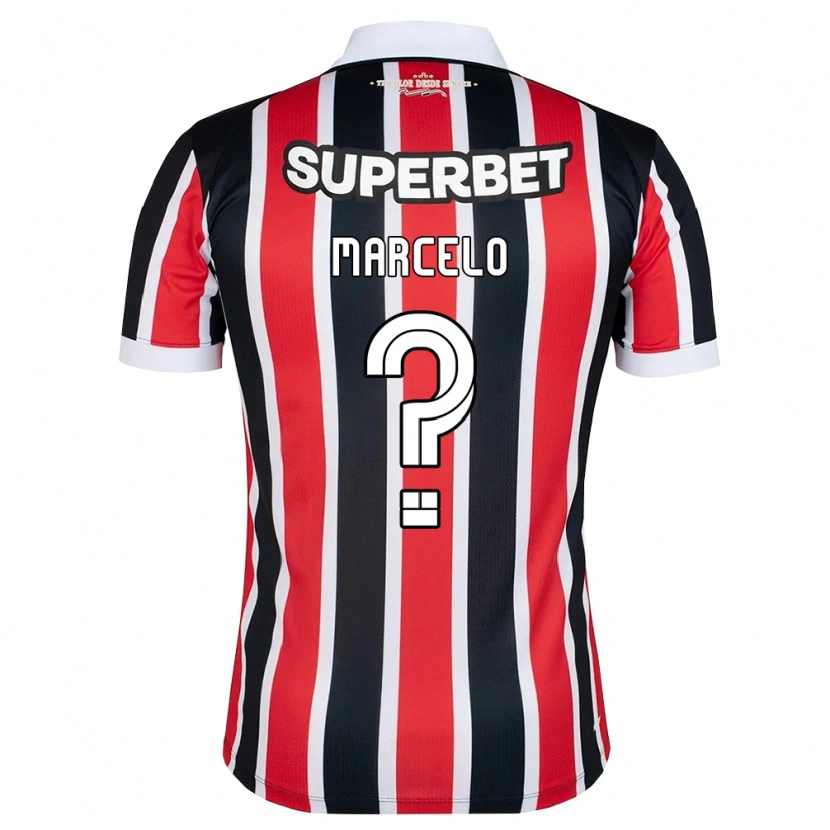 Danxen Uomo Maglia Marcelo #0 Rosso Bianco Nero Kit Gara Away 2026/27 Maglietta