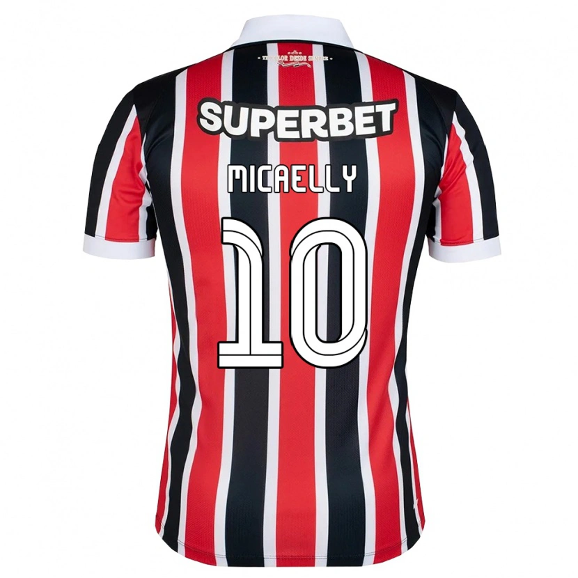 Danxen Uomo Maglia Micaelly #10 Rosso Bianco Nero Kit Gara Away 2026/27 Maglietta