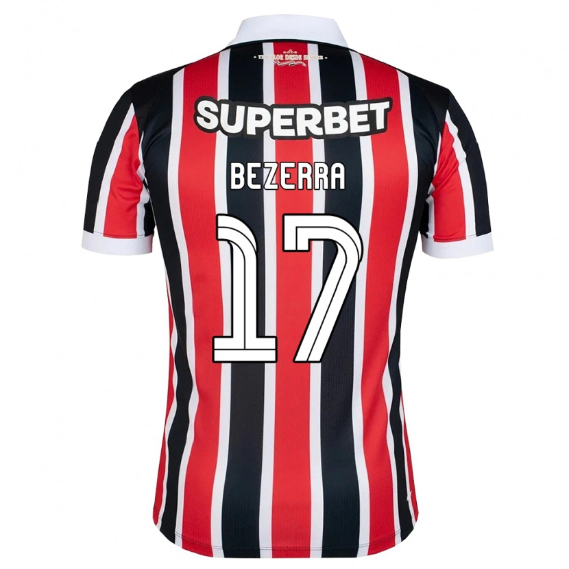 Danxen Uomo Maglia Pedro Bezerra #17 Rosso Bianco Nero Kit Gara Away 2026/27 Maglietta