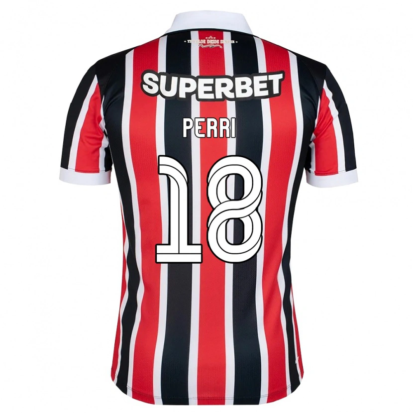 Danxen Uomo Maglia Lucas Perri #18 Rosso Bianco Nero Kit Gara Away 2026/27 Maglietta