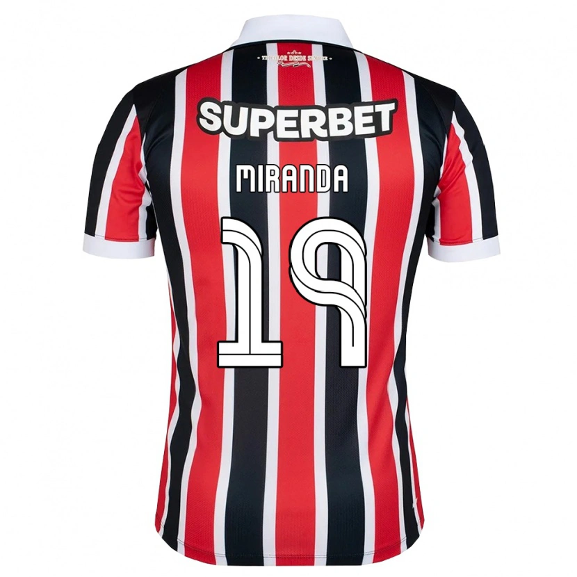 Danxen Uomo Maglia Gustavo Miranda #19 Rosso Bianco Nero Kit Gara Away 2026/27 Maglietta
