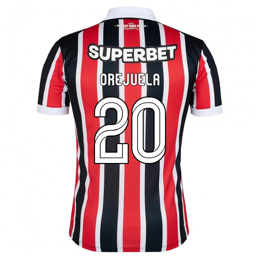 Danxen Uomo Maglia Luis Manuel Orejuela #20 Rosso Bianco Nero Kit Gara Away 2026/27 Maglietta