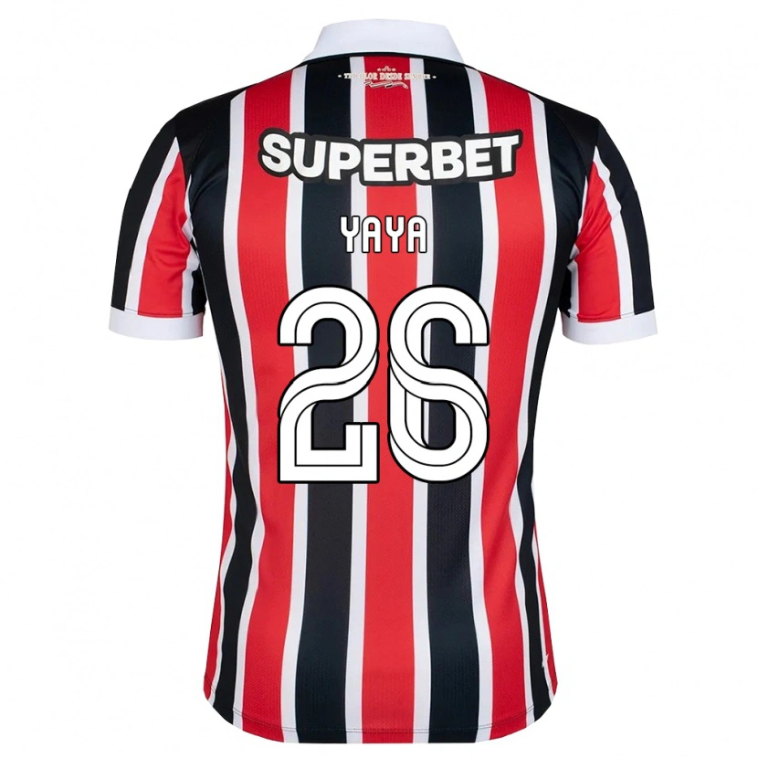 Danxen Uomo Maglia Yaya #26 Rosso Bianco Nero Kit Gara Away 2026/27 Maglietta