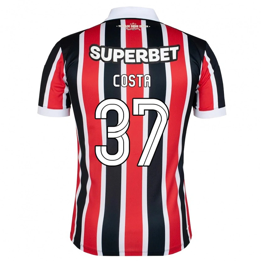 Danxen Uomo Maglia Talles Costa #37 Rosso Bianco Nero Kit Gara Away 2026/27 Maglietta