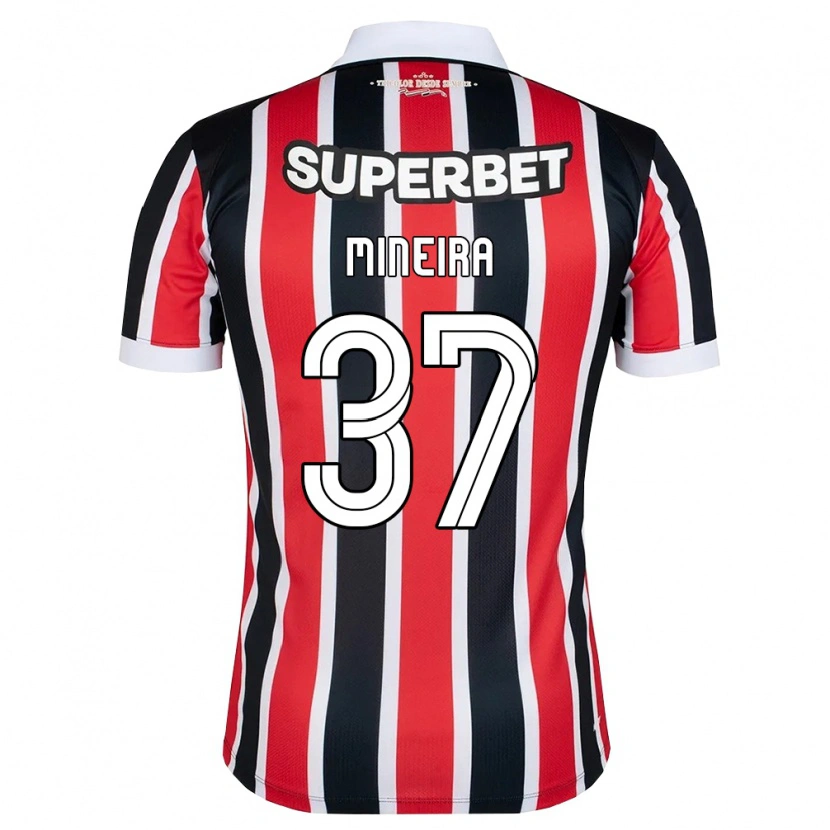 Danxen Uomo Maglia Rafa Mineira #37 Rosso Bianco Nero Kit Gara Away 2026/27 Maglietta