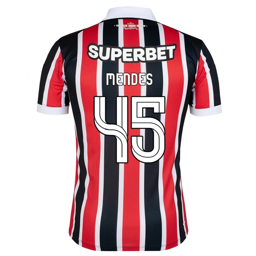 Danxen Uomo Maglia Nathan Mendes #45 Rosso Bianco Nero Kit Gara Away 2026/27 Maglietta