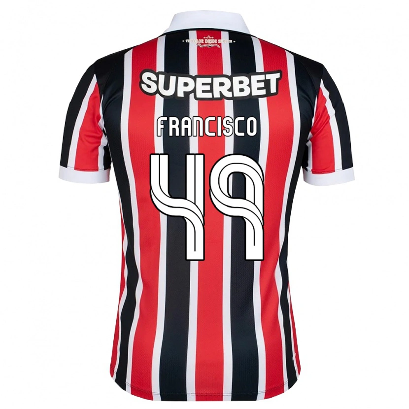 Danxen Uomo Maglia Ryan Francisco #49 Rosso Bianco Nero Kit Gara Away 2026/27 Maglietta