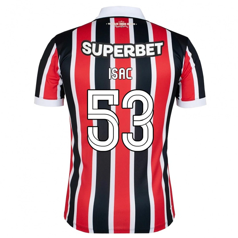 Danxen Uomo Maglia Isac Silvestre Da Silva #53 Rosso Bianco Nero Kit Gara Away 2026/27 Maglietta