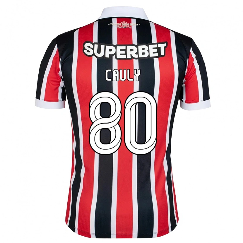 Danxen Uomo Maglia Cauly Oliveira Souza #80 Rosso Bianco Nero Kit Gara Away 2026/27 Maglietta