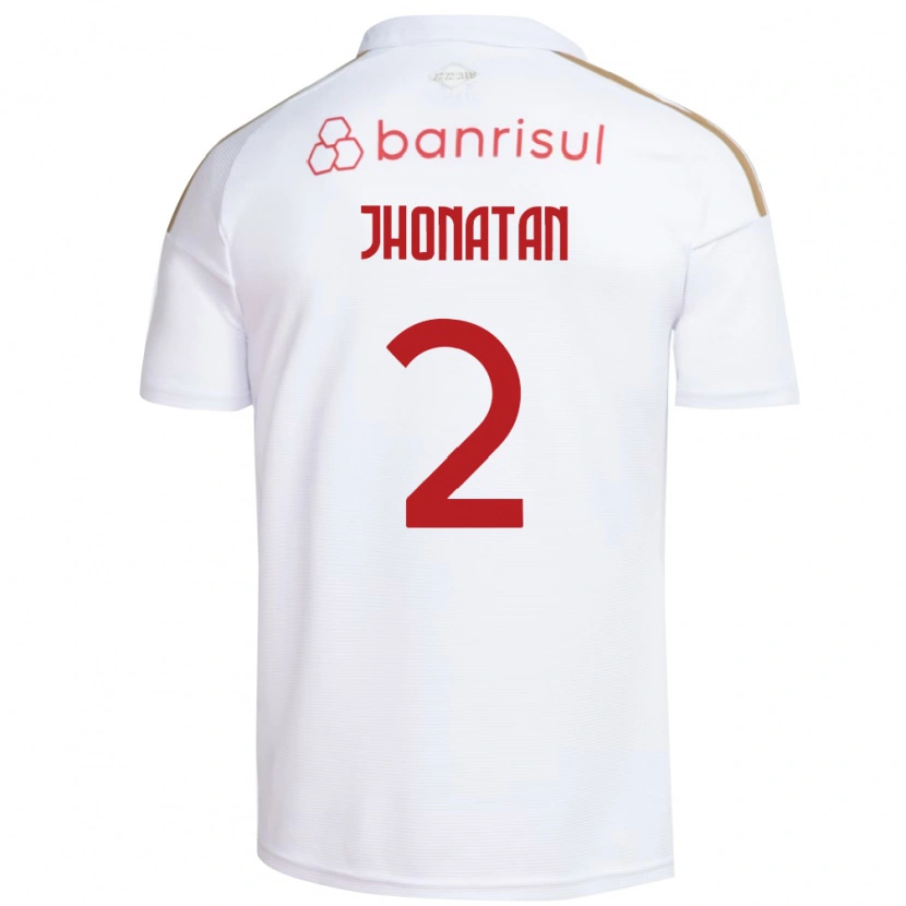 Danxen Uomo Maglia Jhonatan Almeida De Souza #2 Bianco Rosso Kit Gara Away 2026/27 Maglietta