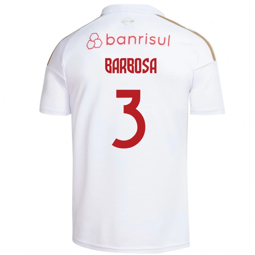 Danxen Uomo Maglia Mauricio Barbosa #3 Bianco Rosso Kit Gara Away 2026/27 Maglietta