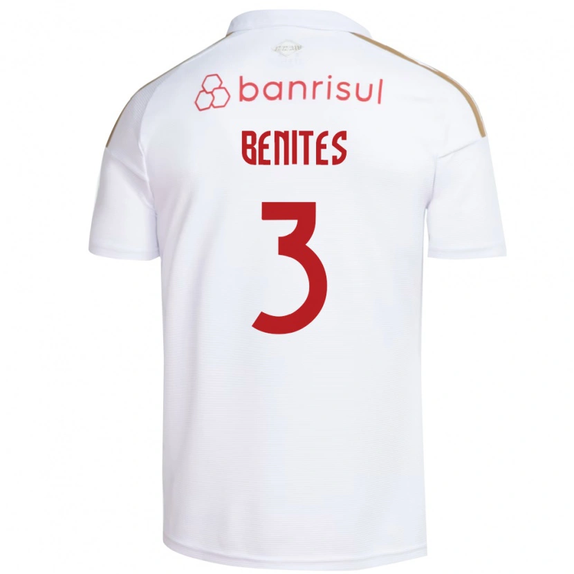 Danxen Uomo Maglia Bruna Benites #3 Bianco Rosso Kit Gara Away 2026/27 Maglietta