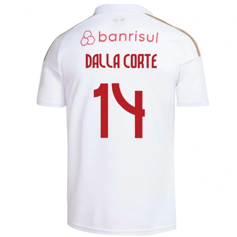 Danxen Uomo Maglia João Dalla Corte #14 Bianco Rosso Kit Gara Away 2026/27 Maglietta