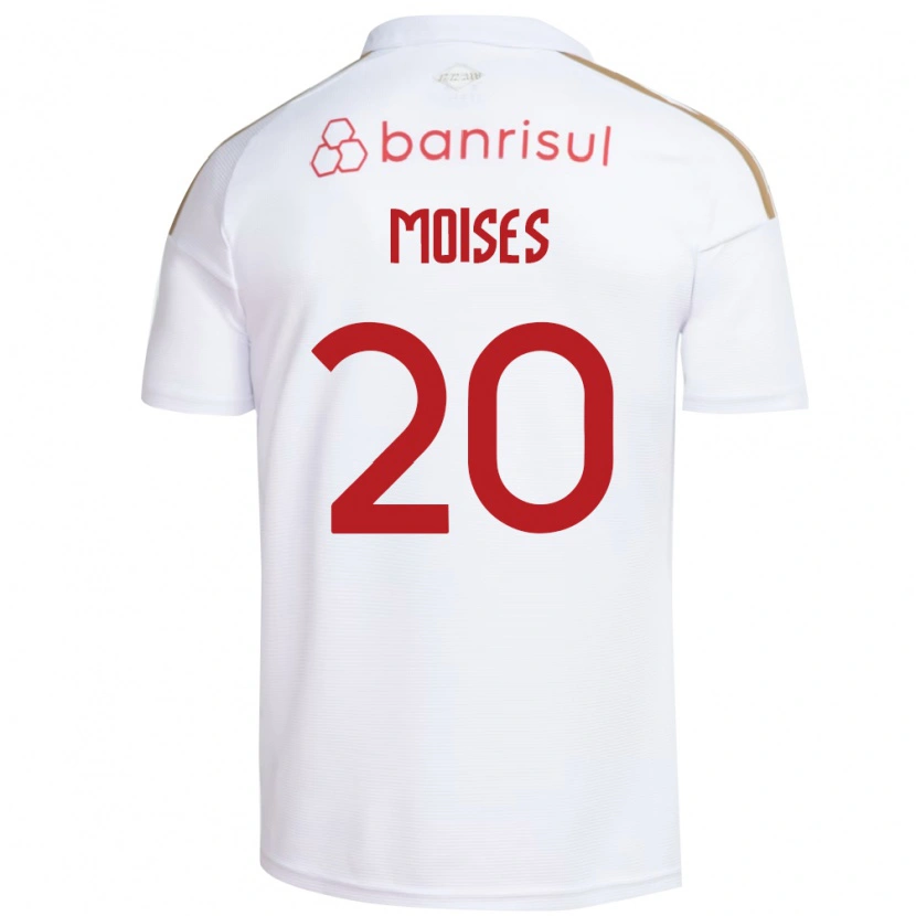 Danxen Uomo Maglia Moises #20 Bianco Rosso Kit Gara Away 2026/27 Maglietta