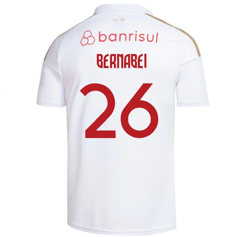 Danxen Uomo Maglia Alexandro Bernabei #26 Bianco Rosso Kit Gara Away 2026/27 Maglietta