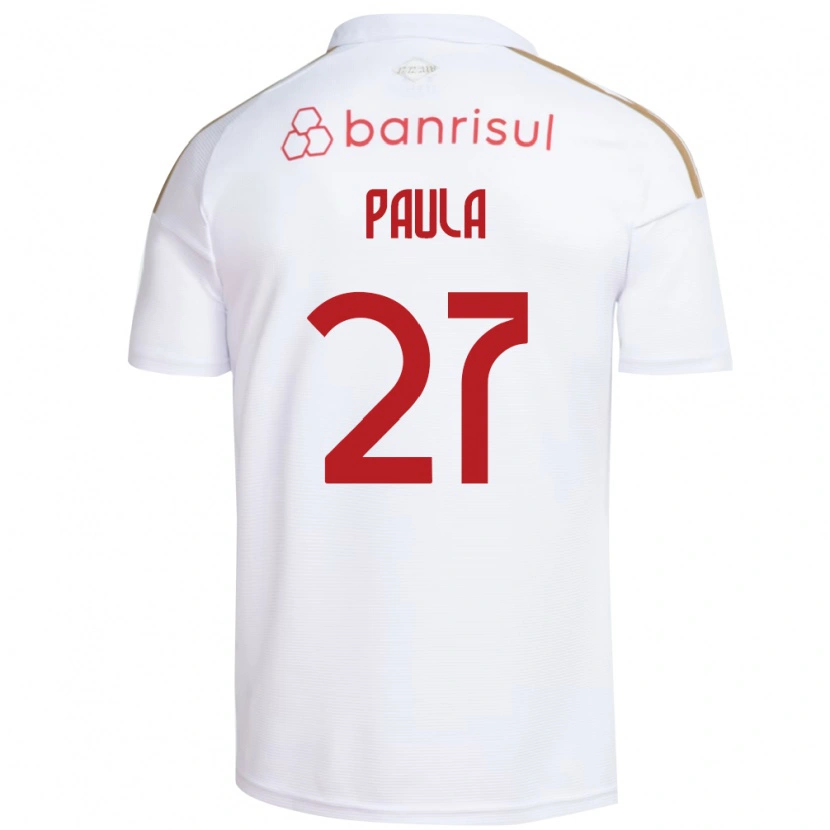 Danxen Uomo Maglia Paulinho Paula #27 Bianco Rosso Kit Gara Away 2026/27 Maglietta