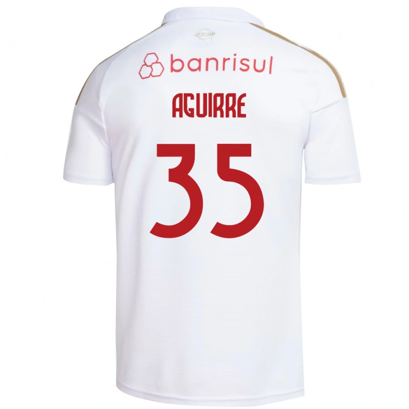 Danxen Uomo Maglia Braian Aguirre #35 Bianco Rosso Kit Gara Away 2026/27 Maglietta