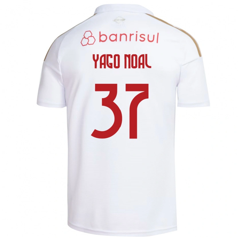 Danxen Uomo Maglia Yago Noal #37 Bianco Rosso Kit Gara Away 2026/27 Maglietta